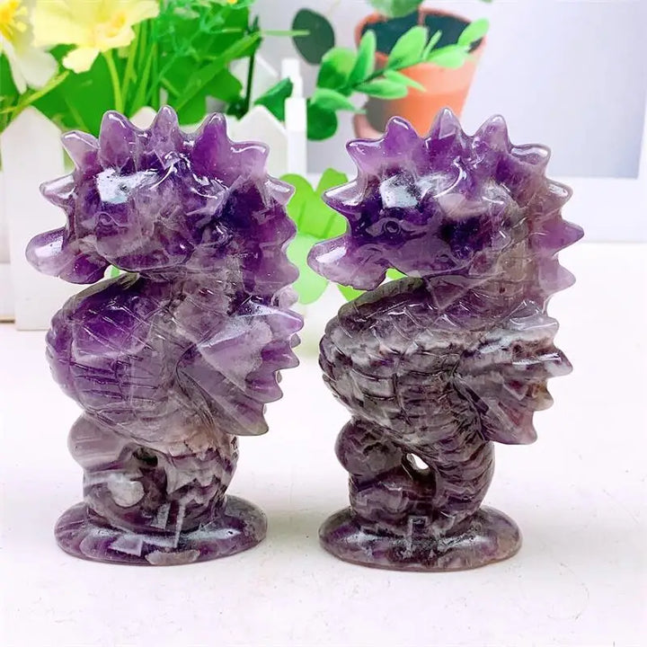 Dream Amethyst Crystal Carved Seahorse