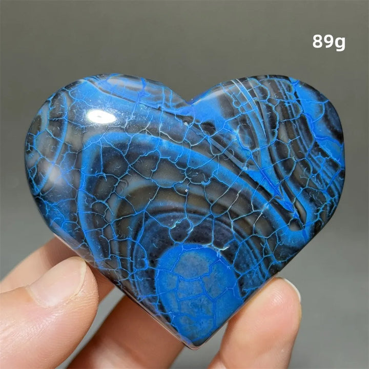 Dragon Veined Pattern Agate Crystal Heart