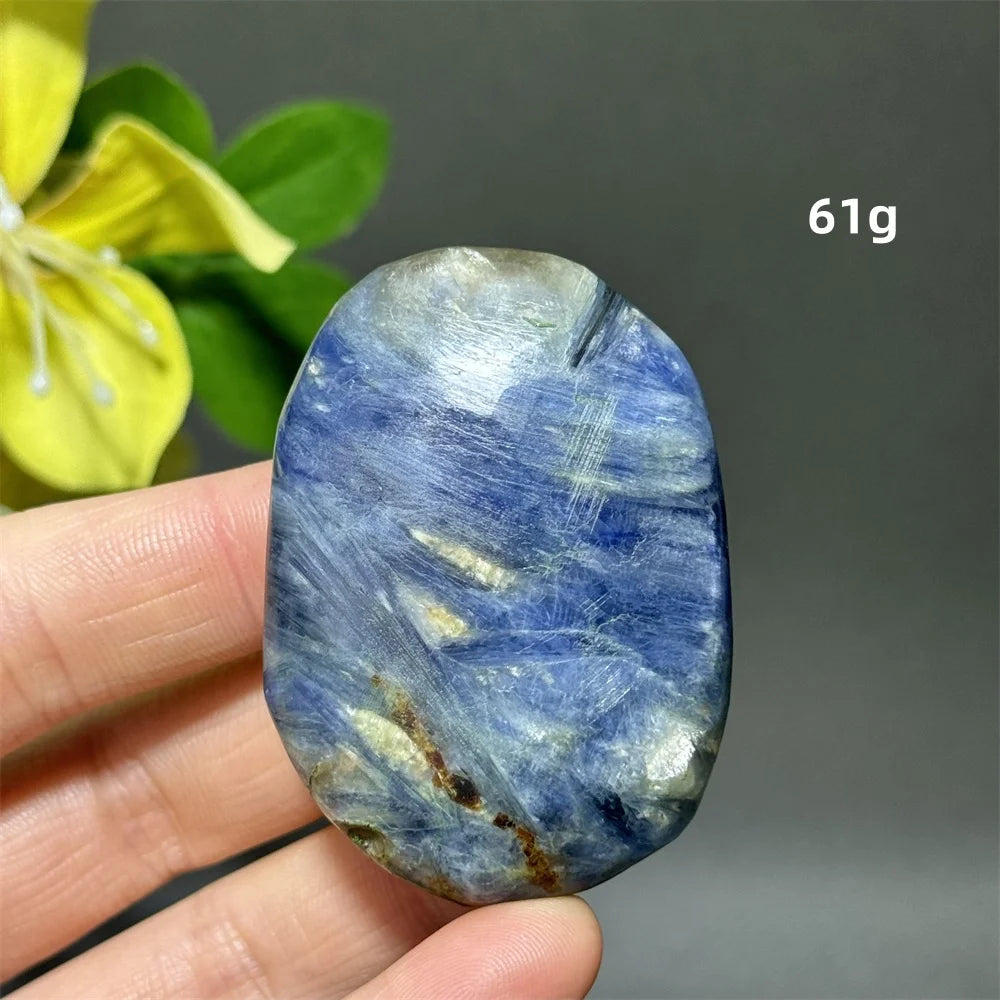 Blue Kyanite Crystal Palm Stone Natural Polished Piece