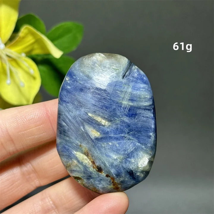 Blue Kyanite Crystal Palm Stone Natural Polished Piece