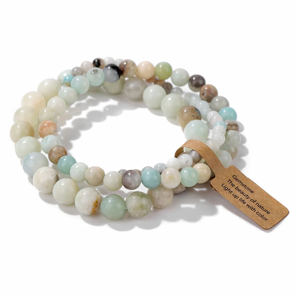 Natural Crystals Beaded Bracelet Sets 3-Piece