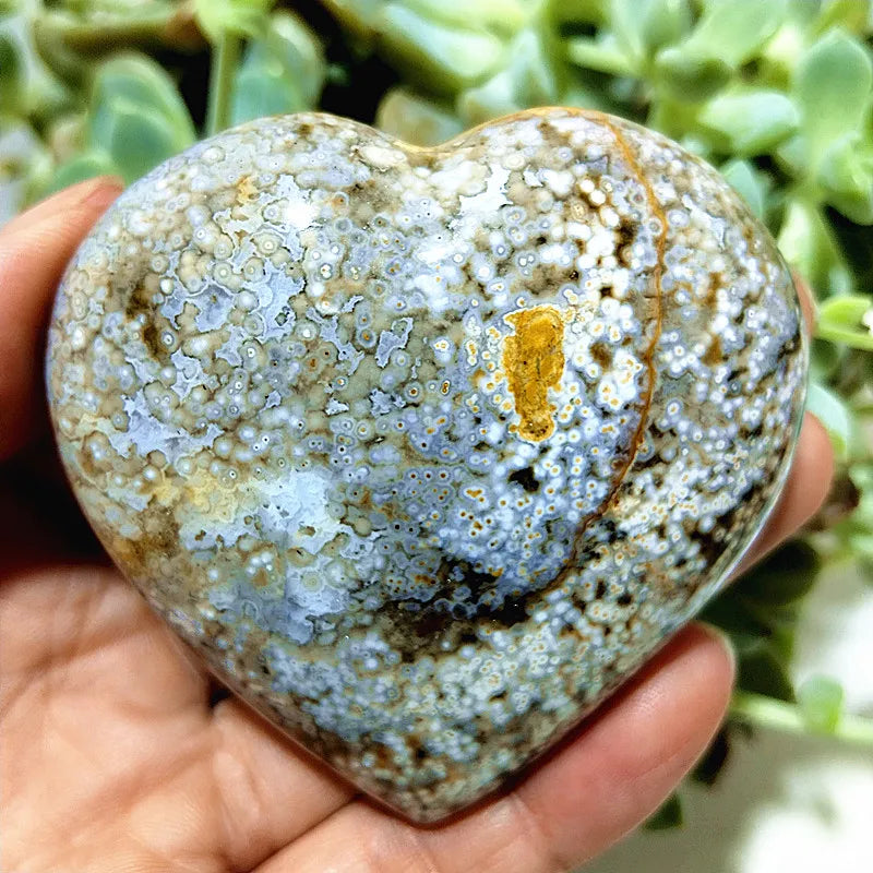 Ocean Jasper Crystal Carved Polished Heart Specimen