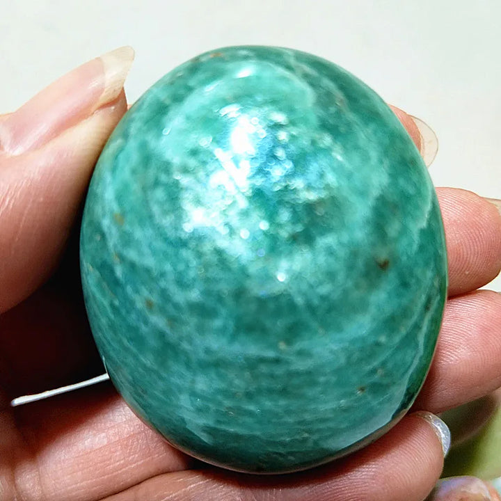 Amazonite Crystal Polished Palm Stone Natural Specimen
