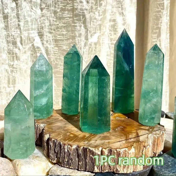 Green Fluorite Crystal Tower