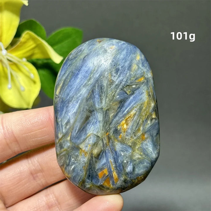 Blue Kyanite Crystal Palm Stone Natural Polished Piece