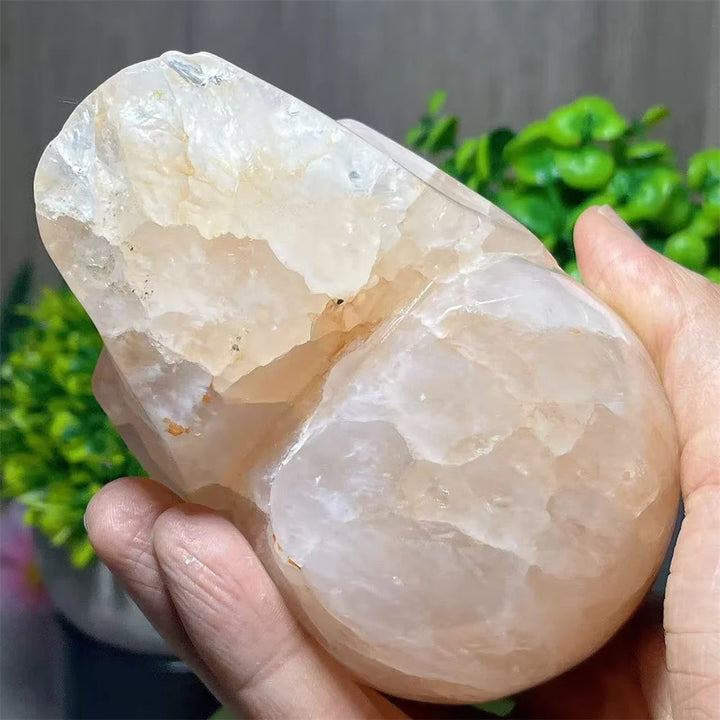 Carnelian & Quartz Crystal Carved Skull