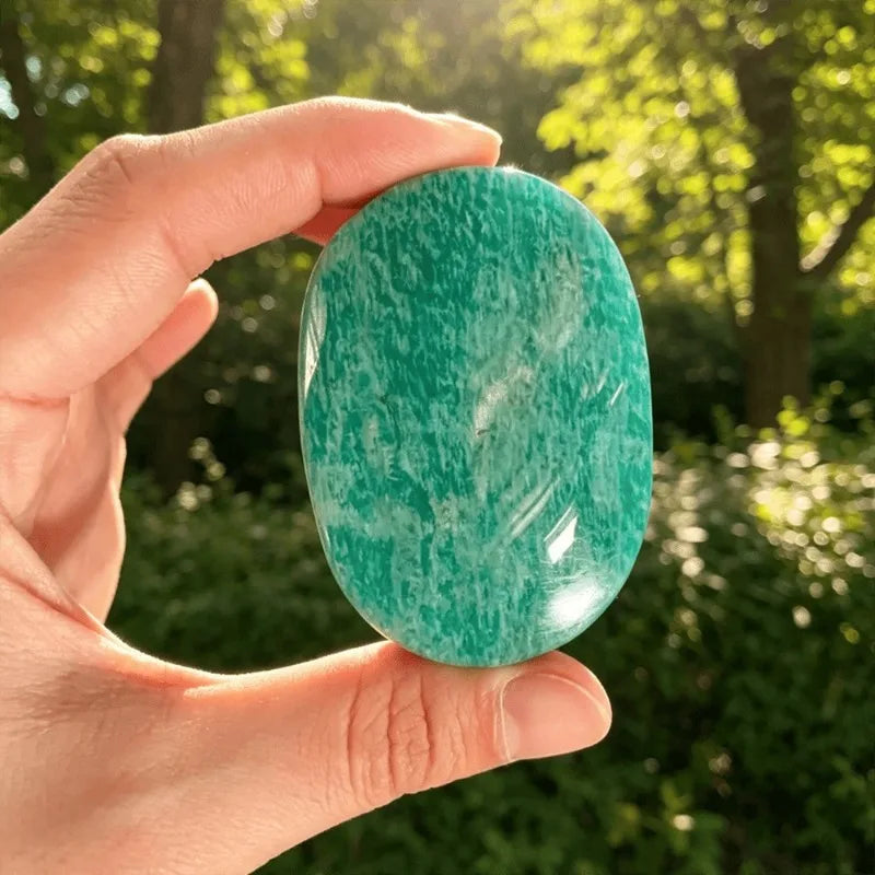 Amazonite Crystal Polished Palm Stone