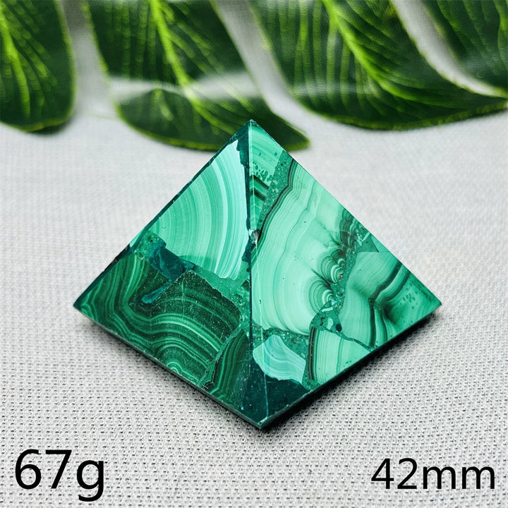 Malachite Crystal Pyramid Handcrafted Sacred Geometry