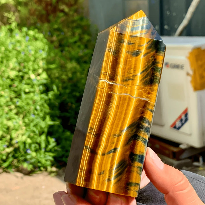 Tiger's Eye Blue & Gold Crystal Tower