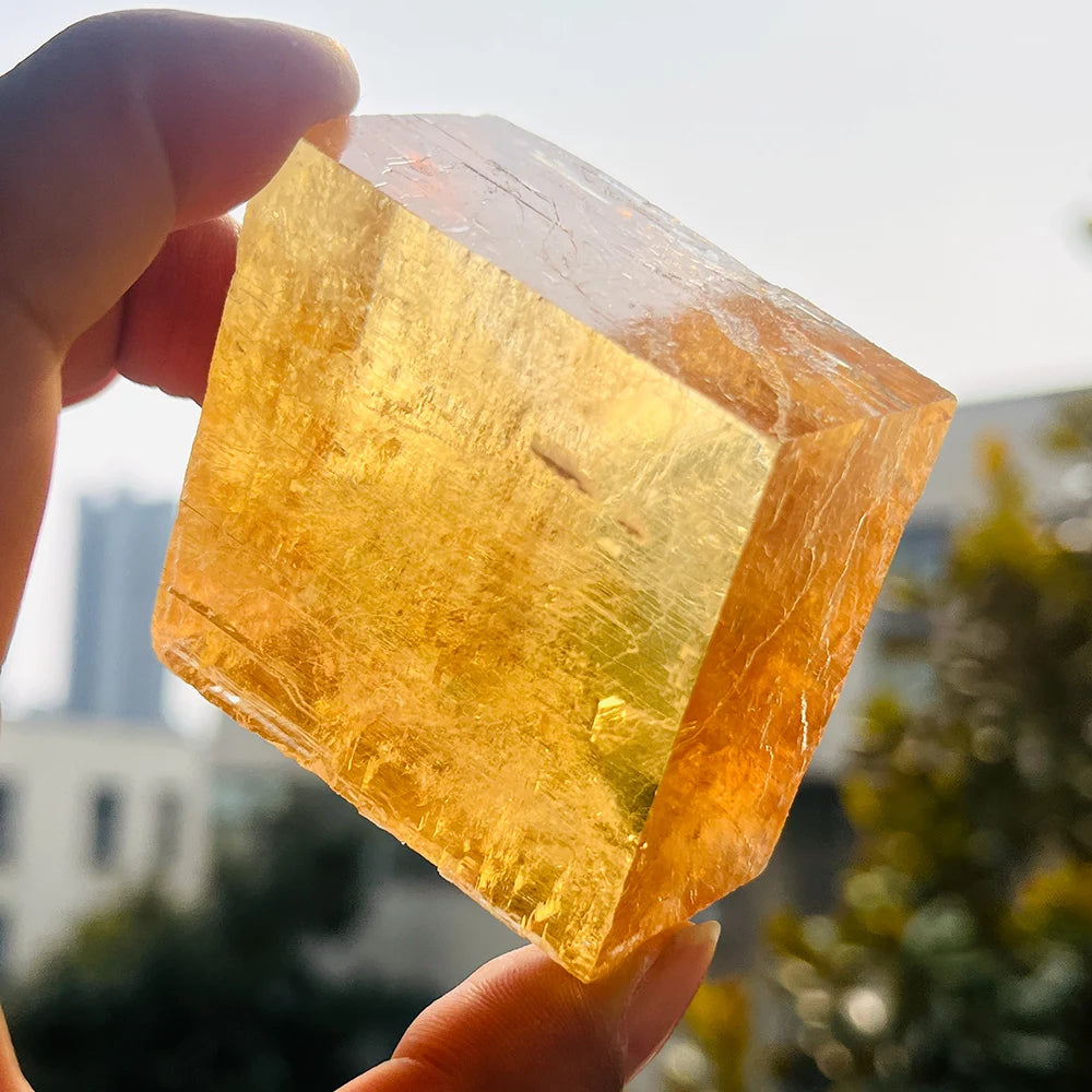 Honey Calcite Natural Raw Crystal Cluster Specimen