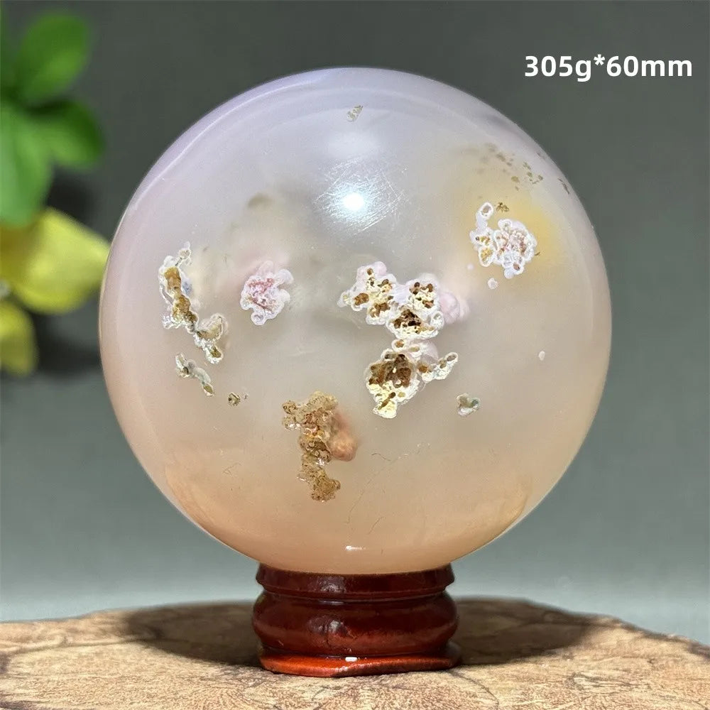 Pink Agate Crystal Sphere