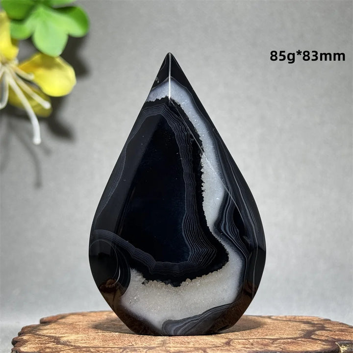 Black Agate Freeform Flame