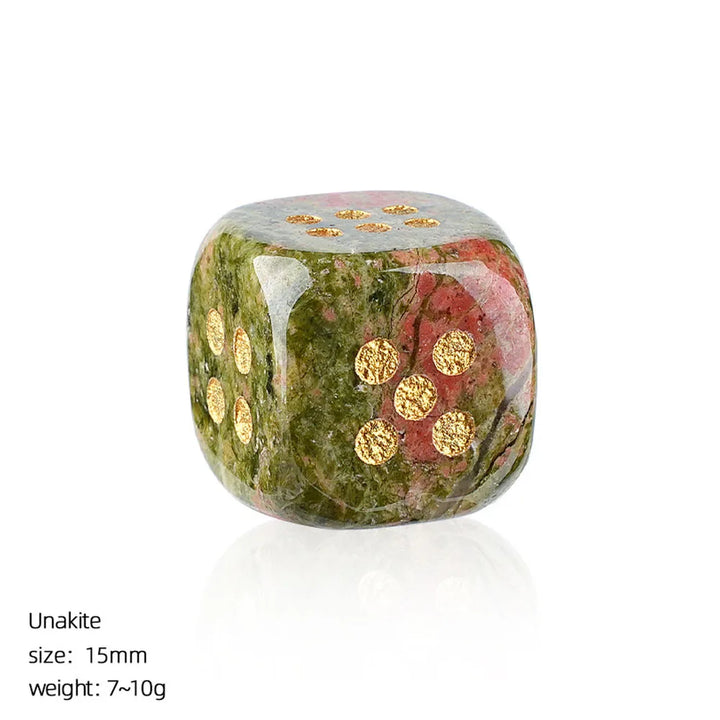 Crystal Carved Dice Rounded Corners Multi-Stone