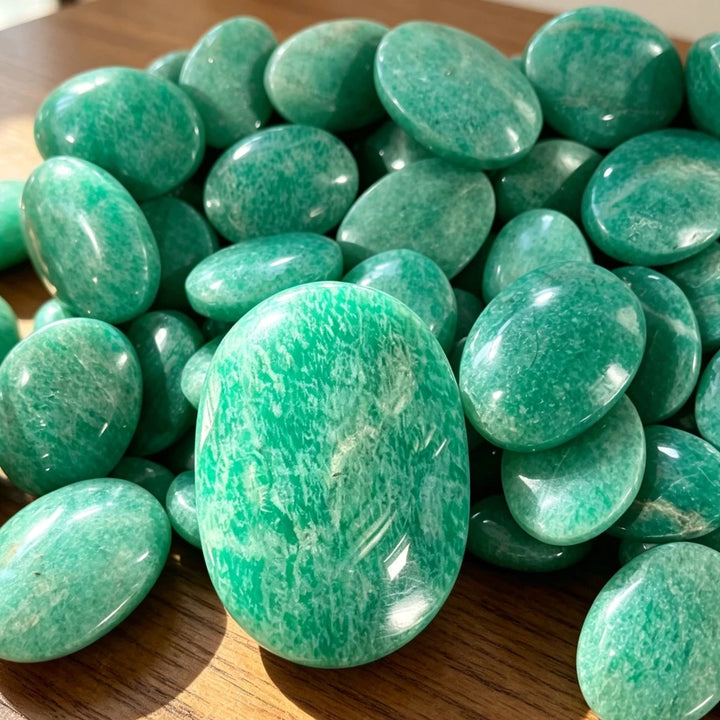 Amazonite Crystal Polished Palm Stone