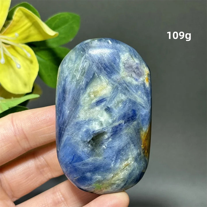 Blue Kyanite Crystal Palm Stone Natural Polished Piece