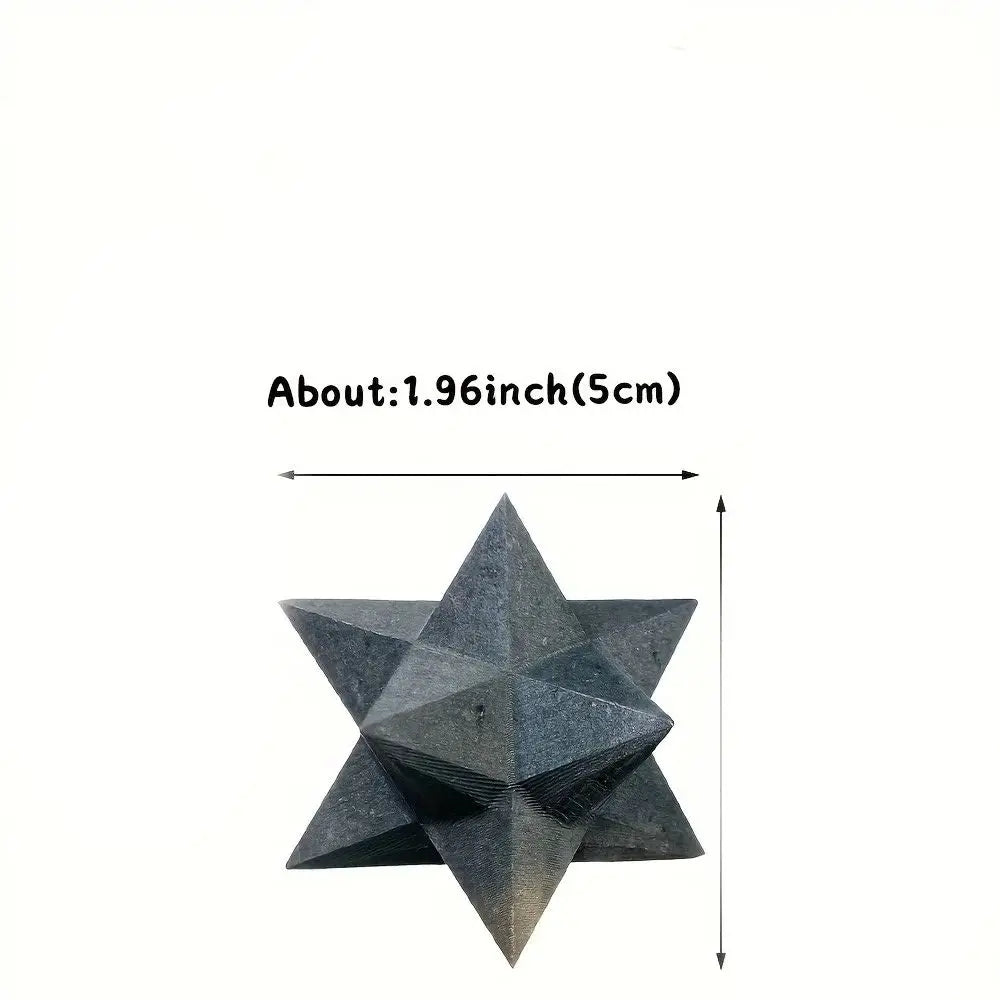 Shungite Crystal Carved Merkaba Star Sacred Geometry