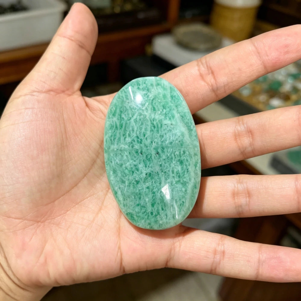 Amazonite Crystal Polished Palm Stone