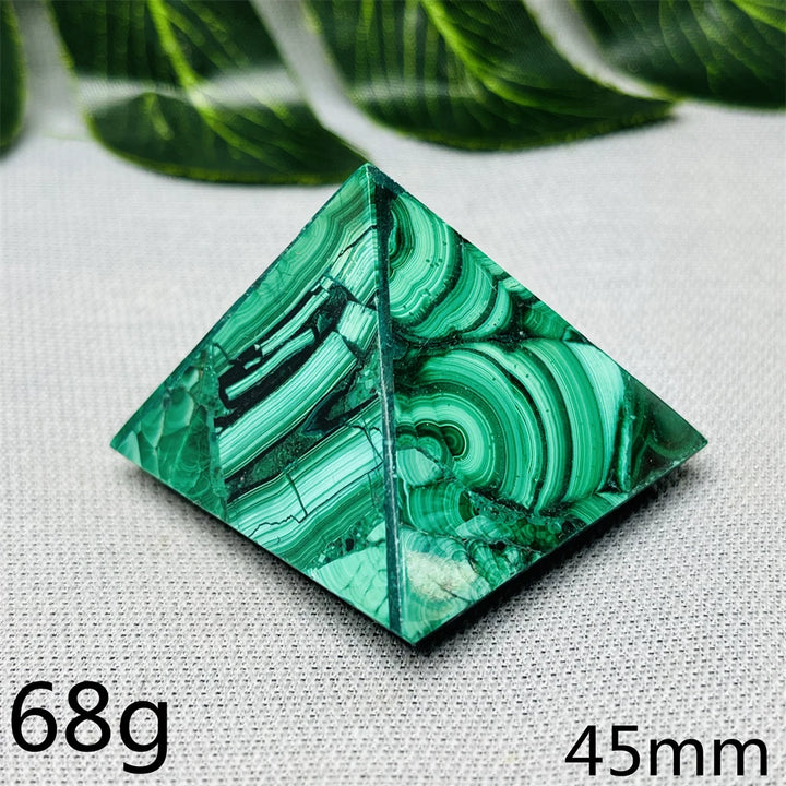 Malachite Crystal Pyramid Handcrafted Sacred Geometry