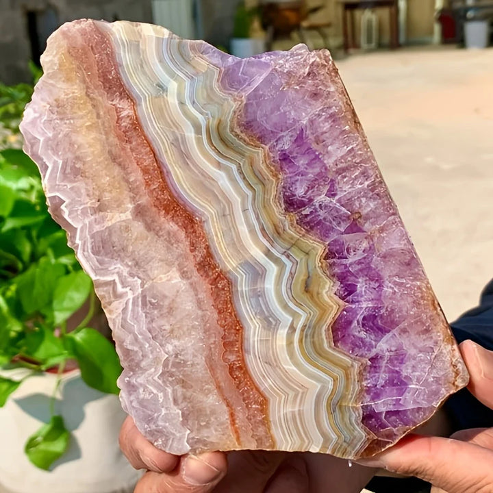 Amethyst Crystal Lace Slice Natural Irregular Specimen