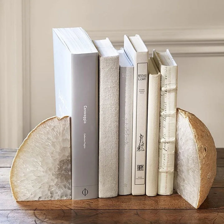 Agate Crystal Polished Abstract Natural Stone Bookends