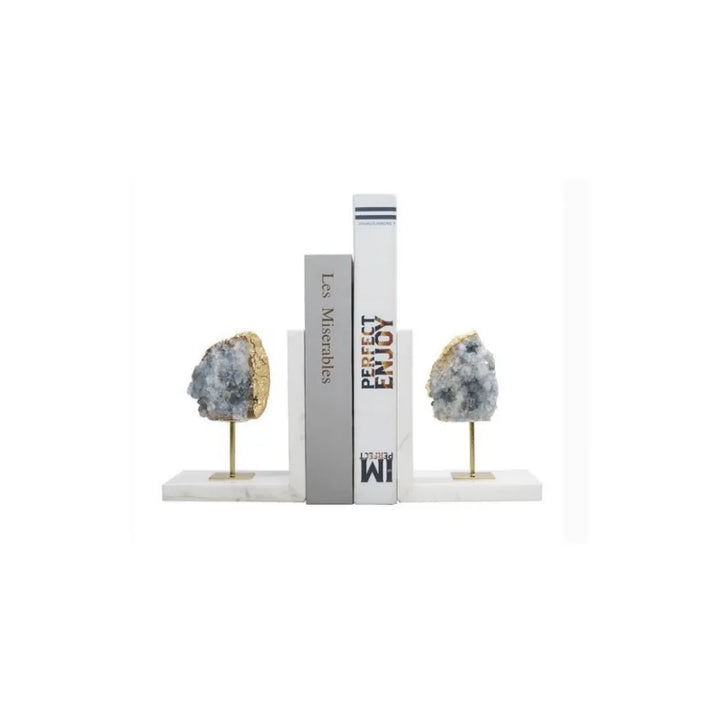 Agate Crystal Polished Abstract Natural Stone Bookends