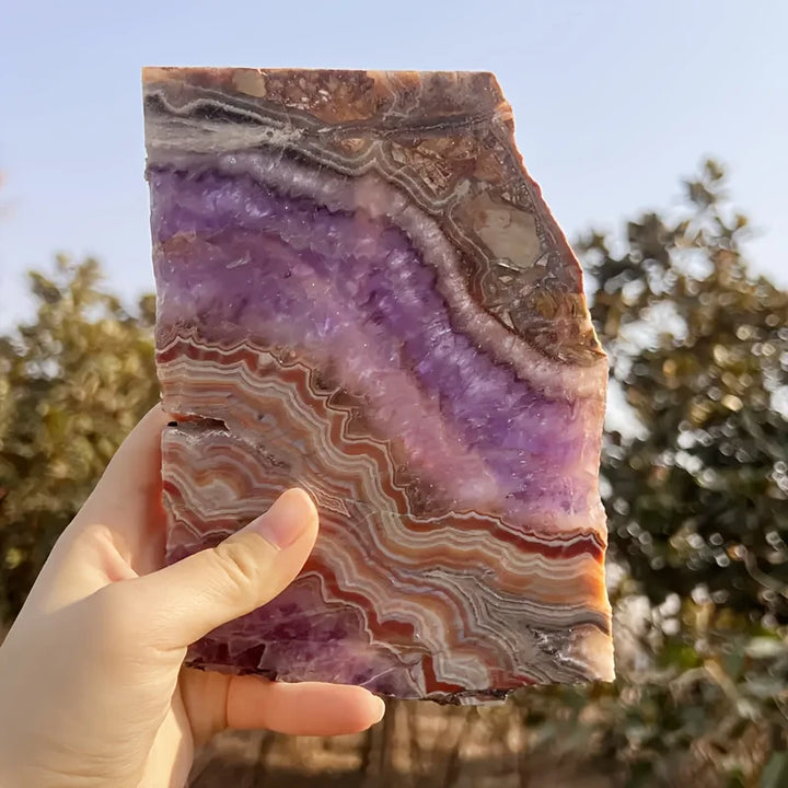 Amethyst Crystal Lace Slice Natural Irregular Specimen