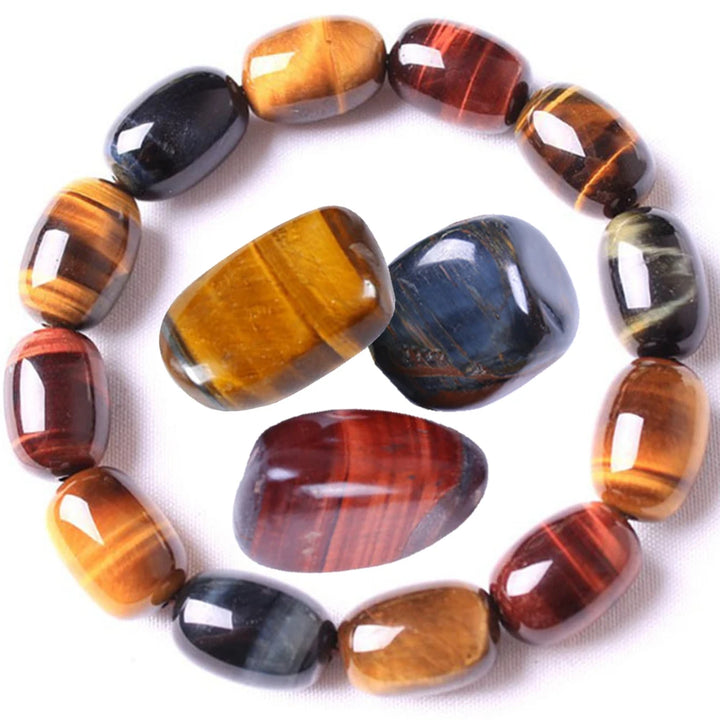 Mixed Color Tiger Eye Beaded Bracelets for Healing