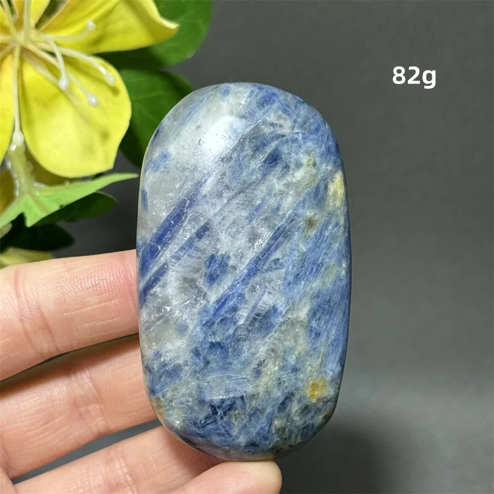 Blue Kyanite Crystal Palm Stone Natural Polished Piece