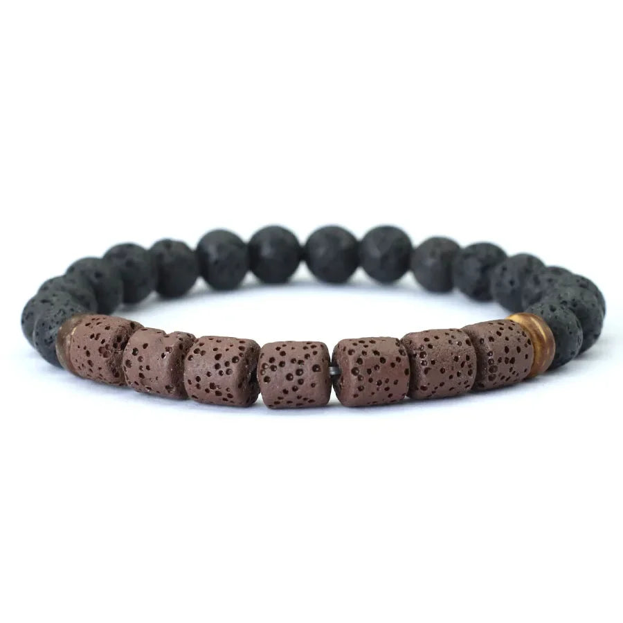 Natural Stone Coconut Bead Handmade Men's Bracelet