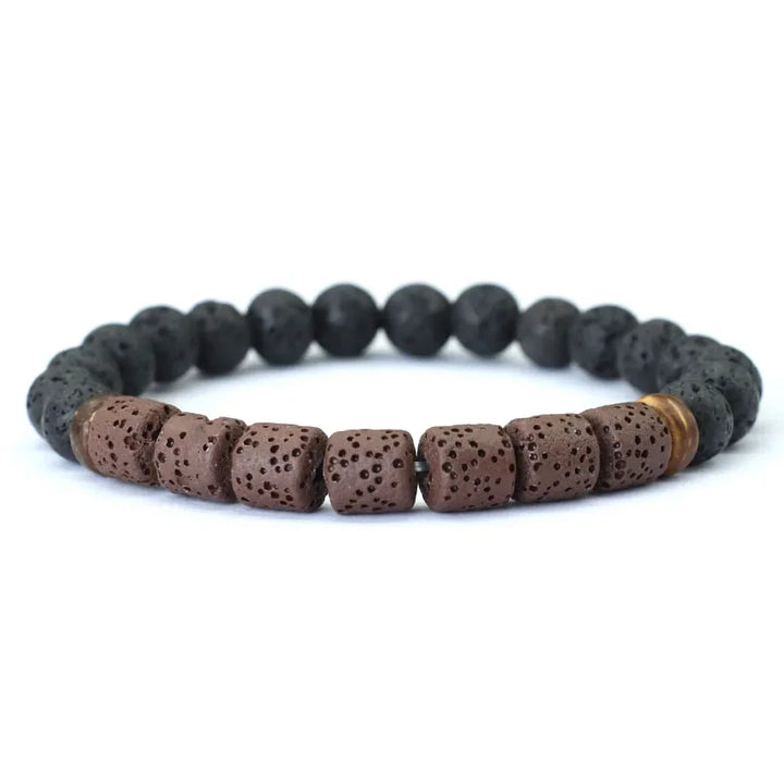 Natural Stone Coconut Bead Handmade Men's Bracelet