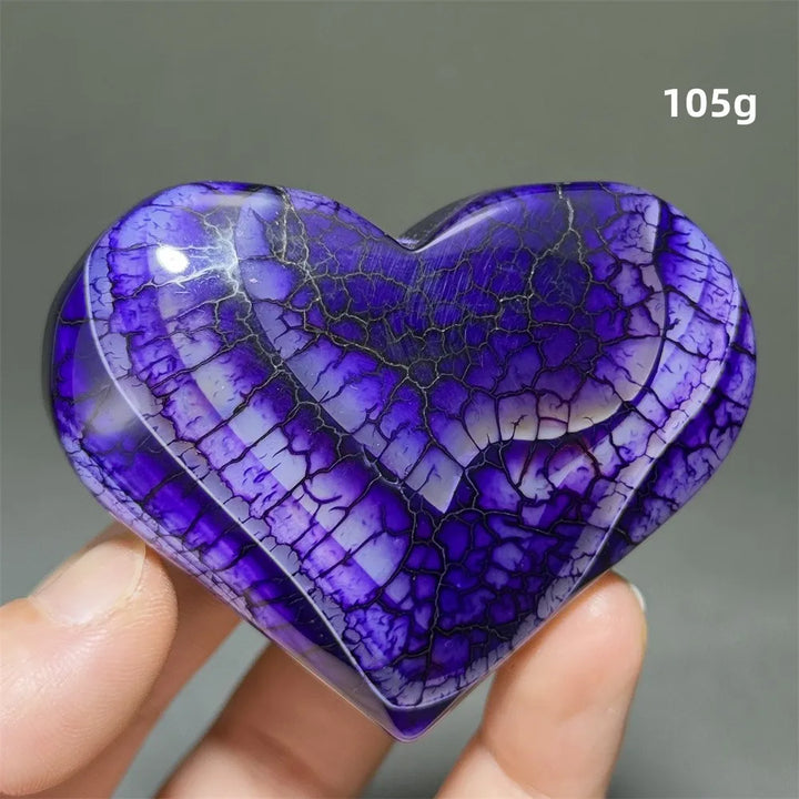 Dragon Veined Pattern Agate Crystal Heart