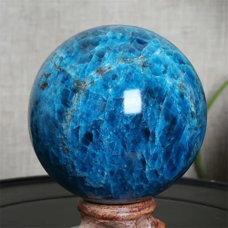 Blue Apatite Crystal Sphere for Focus and Creativity