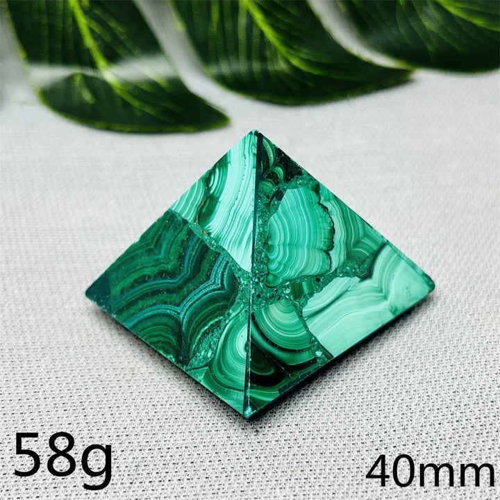 Malachite Crystal Pyramid Handcrafted Sacred Geometry