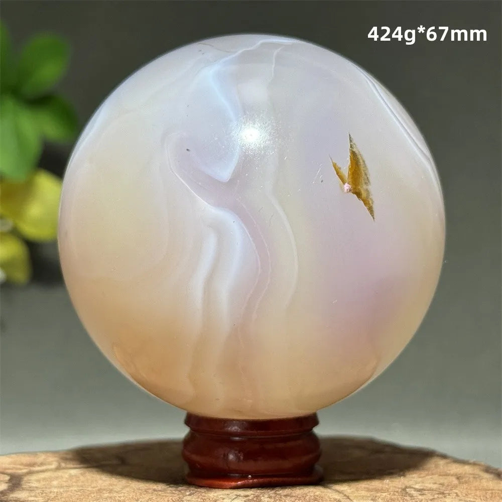 Pink Agate Crystal Sphere