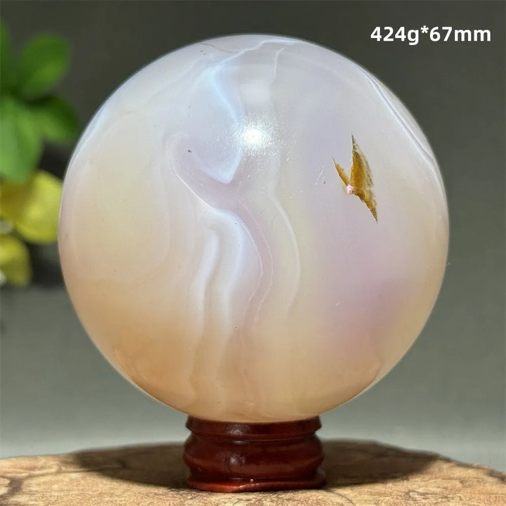 Pink Agate Crystal Sphere