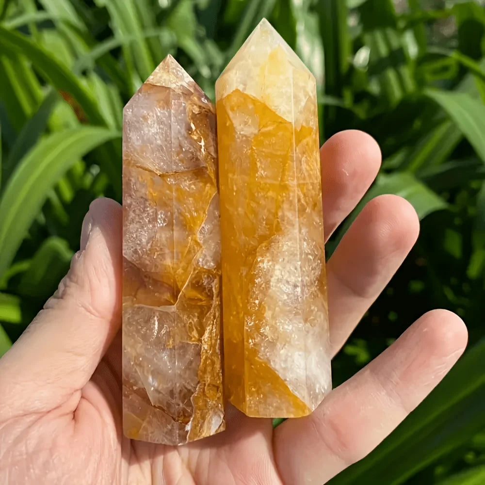 Golden Quartz Crystal Tower