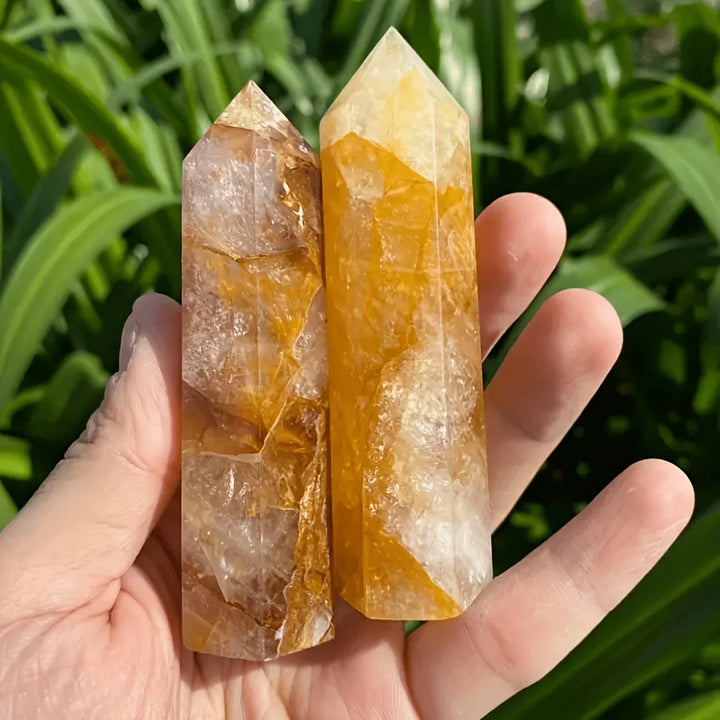 Golden Quartz Crystal Tower