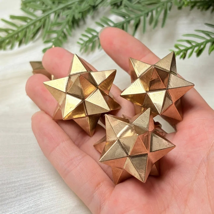 Pyrite Crystal Carved Merkaba Star Sacred Geometry