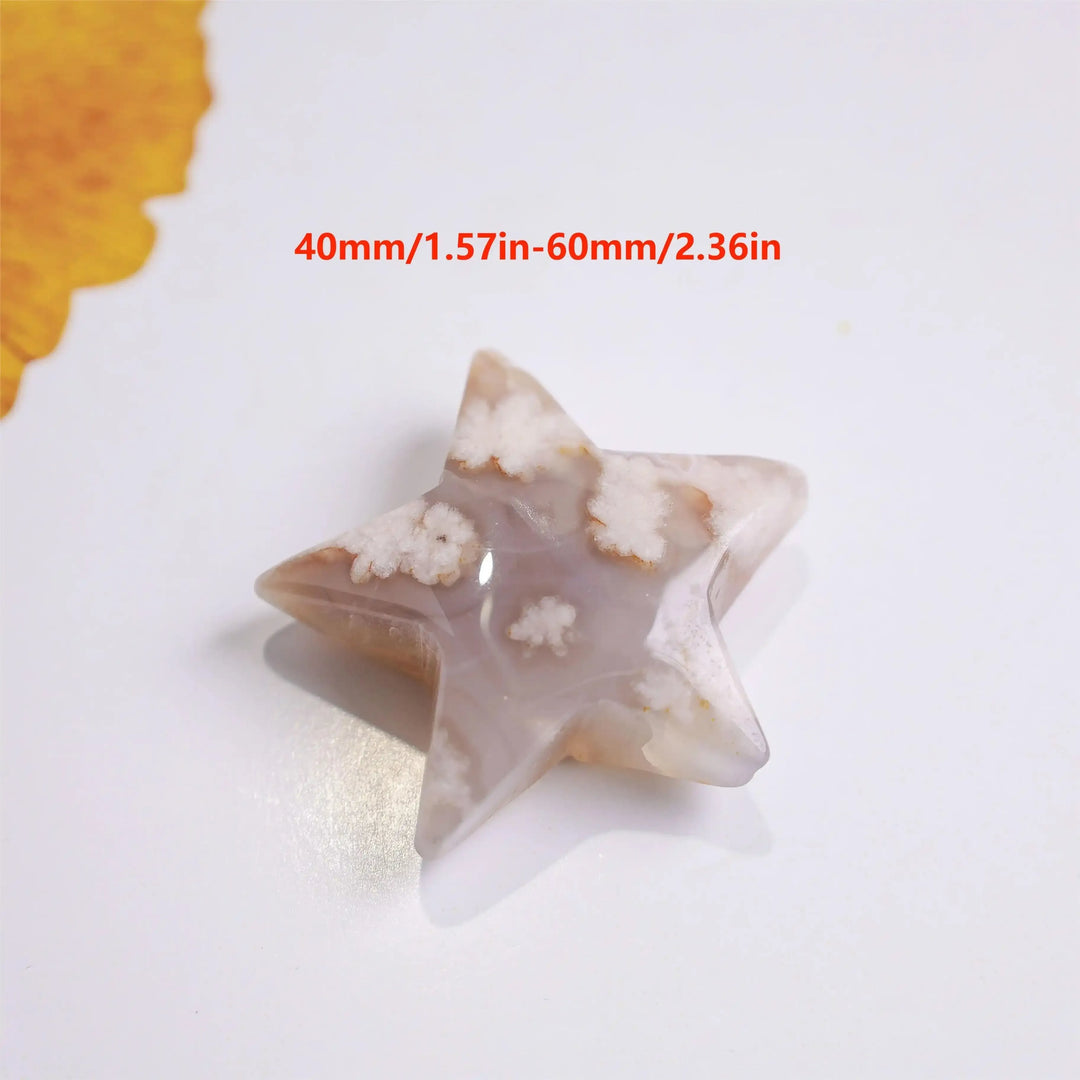 Cherry Blossom Agate Star Carving