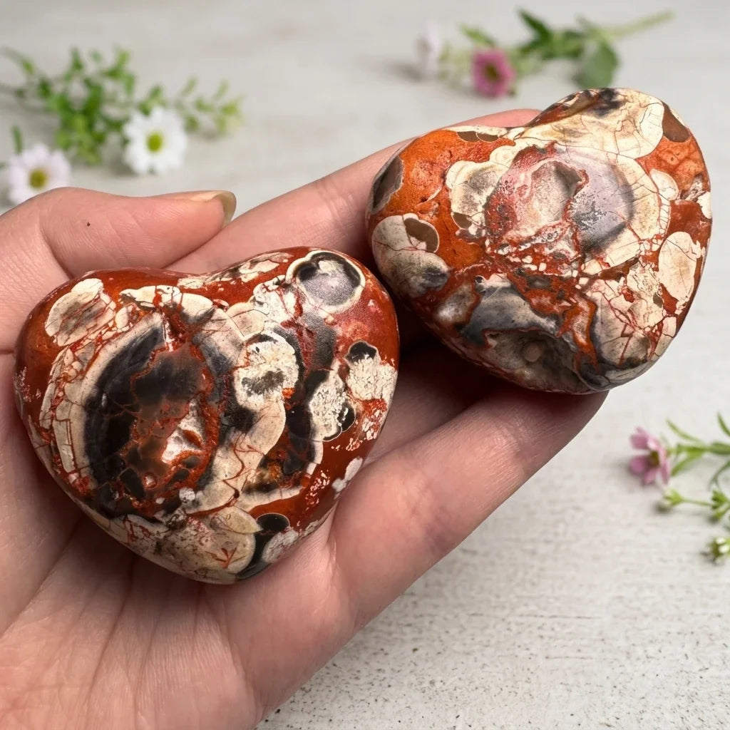Agate Crystal Heart or Palm Stone