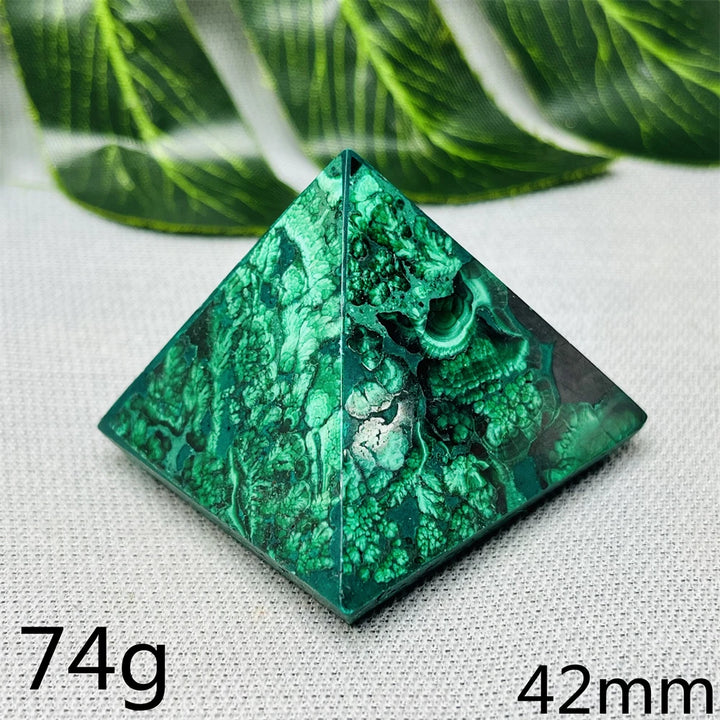 Malachite Crystal Pyramid Handcrafted Sacred Geometry