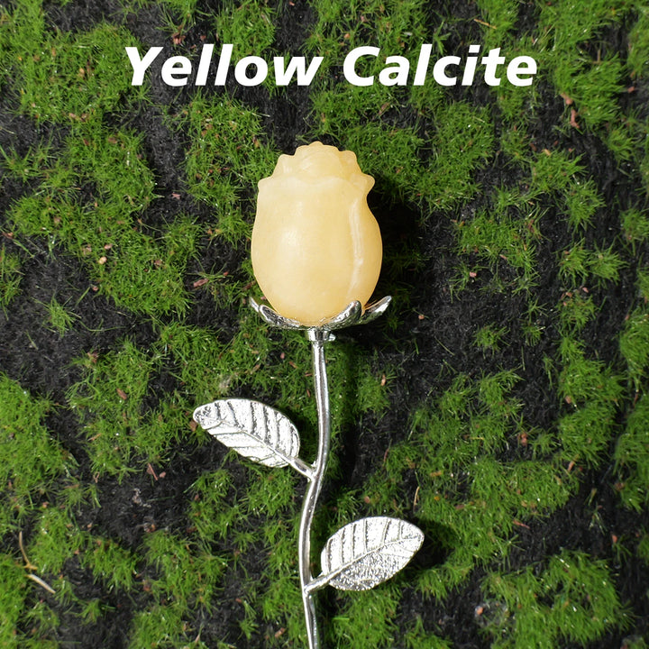 Crystal Carved Rose Flower Natural Gemstone in 11 Materials