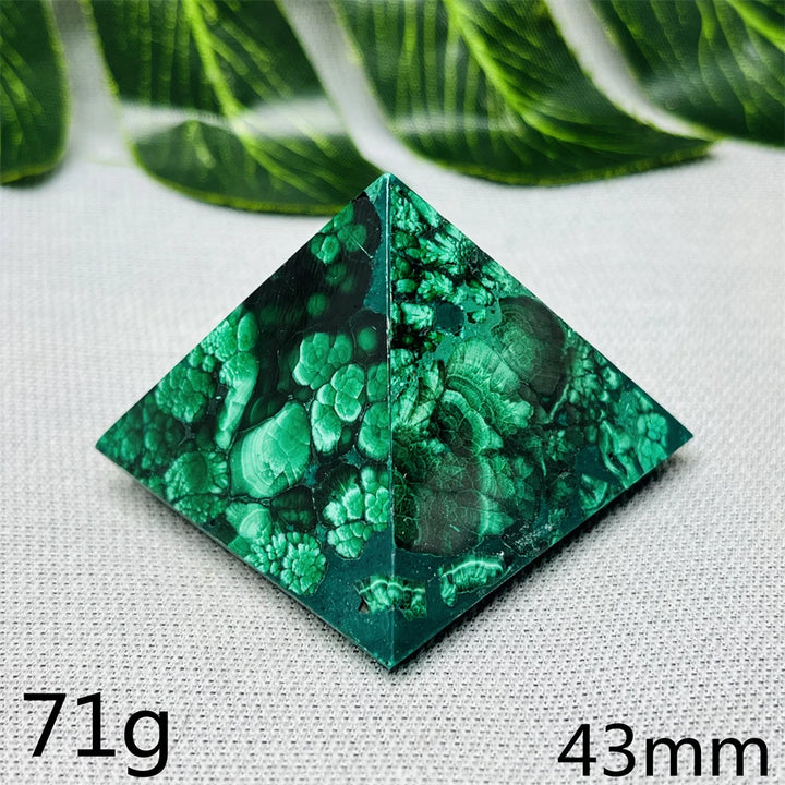Malachite Crystal Pyramid Handcrafted Sacred Geometry