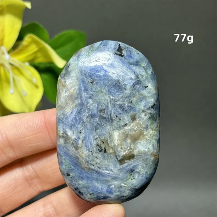 Blue Kyanite Crystal Palm Stone Natural Polished Piece