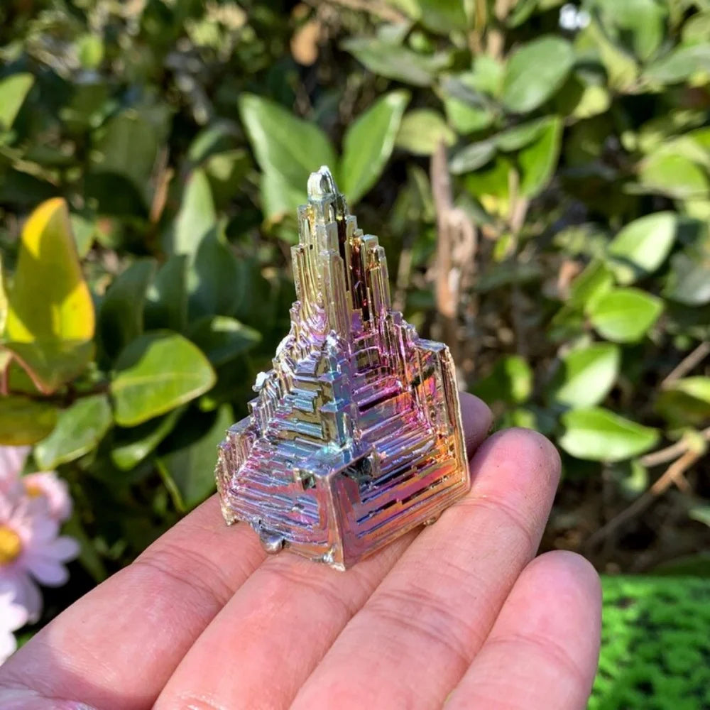 Bismuth Crystal Pyramid for Manifestation and Creativity