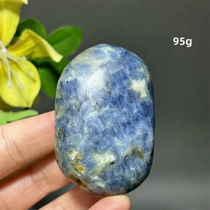 Blue Kyanite Crystal Palm Stone Natural Polished Piece