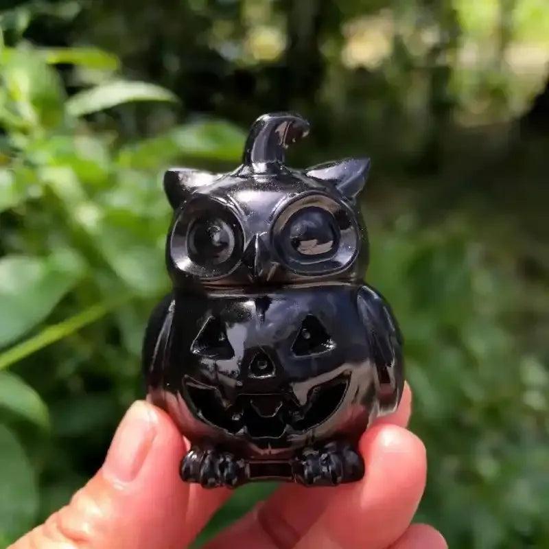 Xiuyu Jade & Obsidian Owl Pumpkin Carving