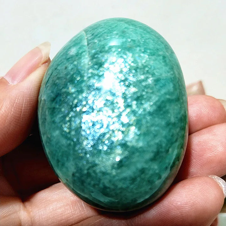 Amazonite Crystal Polished Palm Stone Natural Specimen