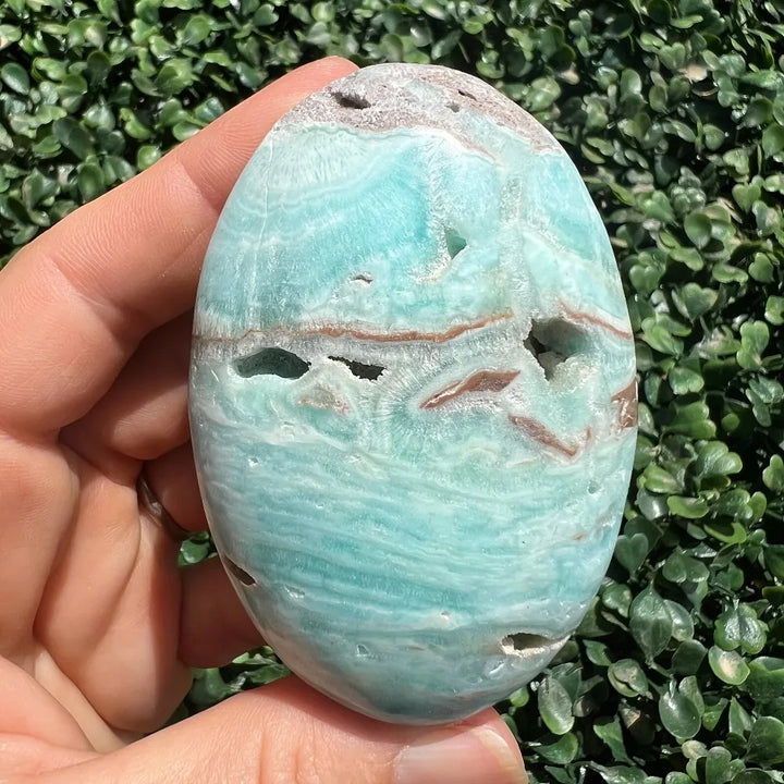 Hemimorphite Crystal Palm Stone