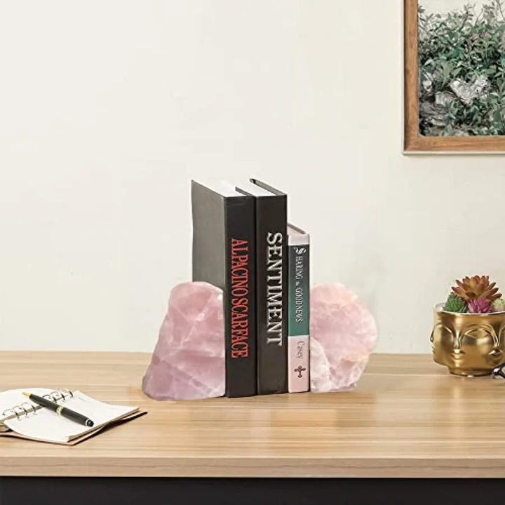 Rose Quartz Crystal Natural Bookend Pair Collection